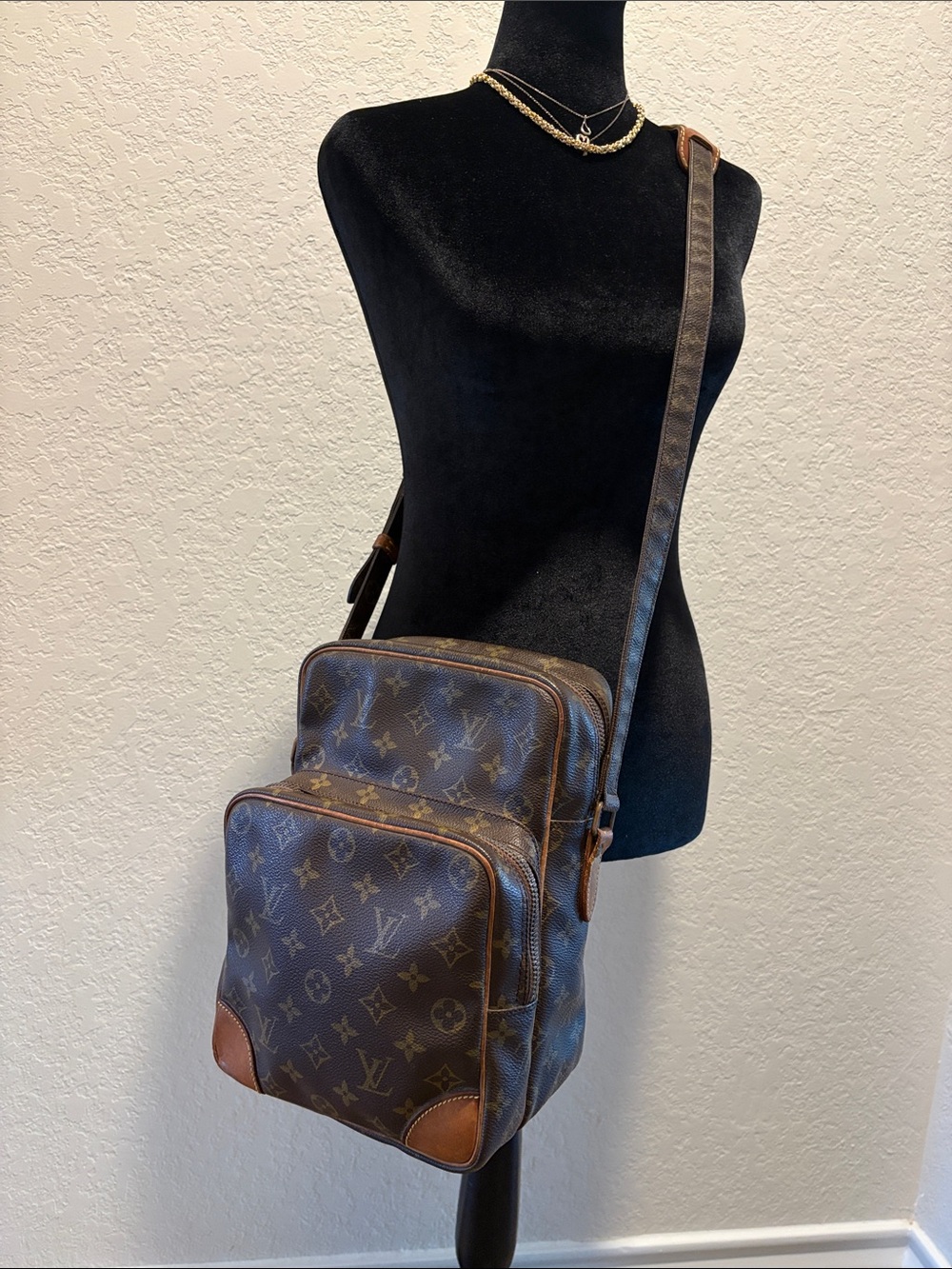 Monogram Canvas Crossbody Backpack - Brown